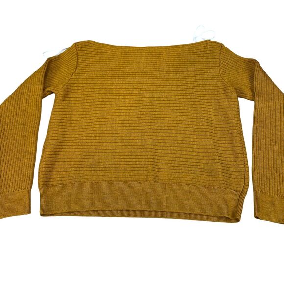 Aritzi Babaton 100% Merino Wool Sweater Womens M Yellow  Ribbed - Picture 13 of 15